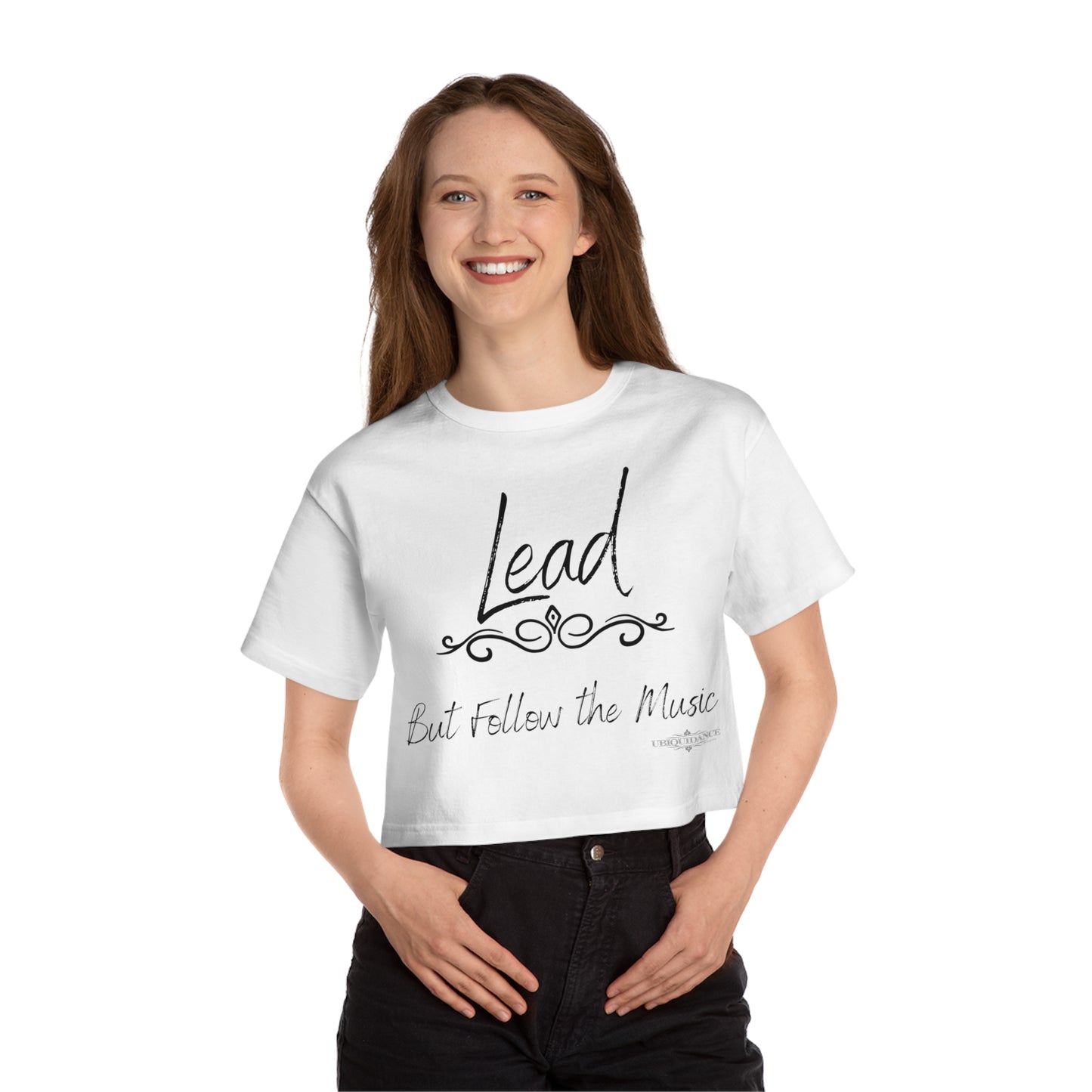 Dancing Lead Cropped T-Shirt Black Lettering