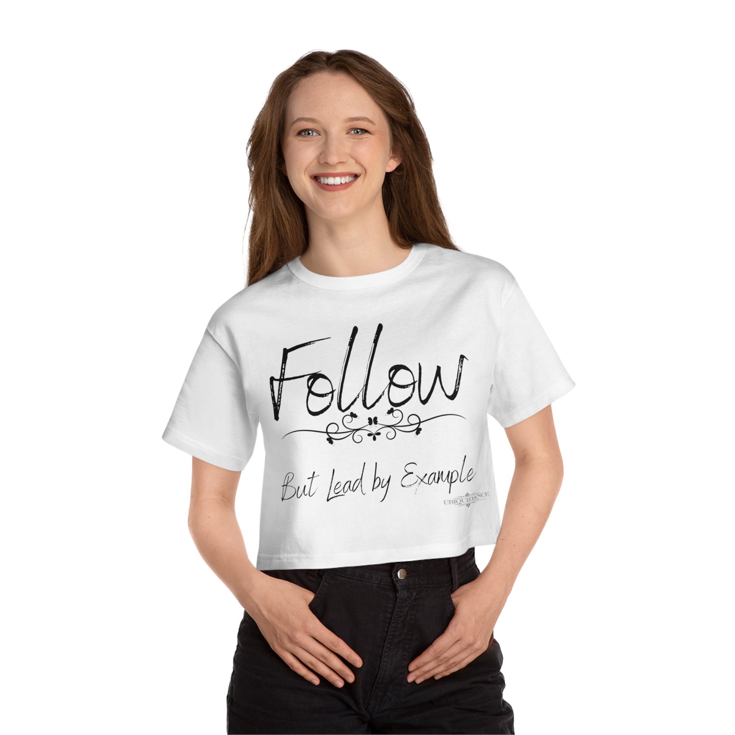 Follow Cropped T-Shirt Black Lettering