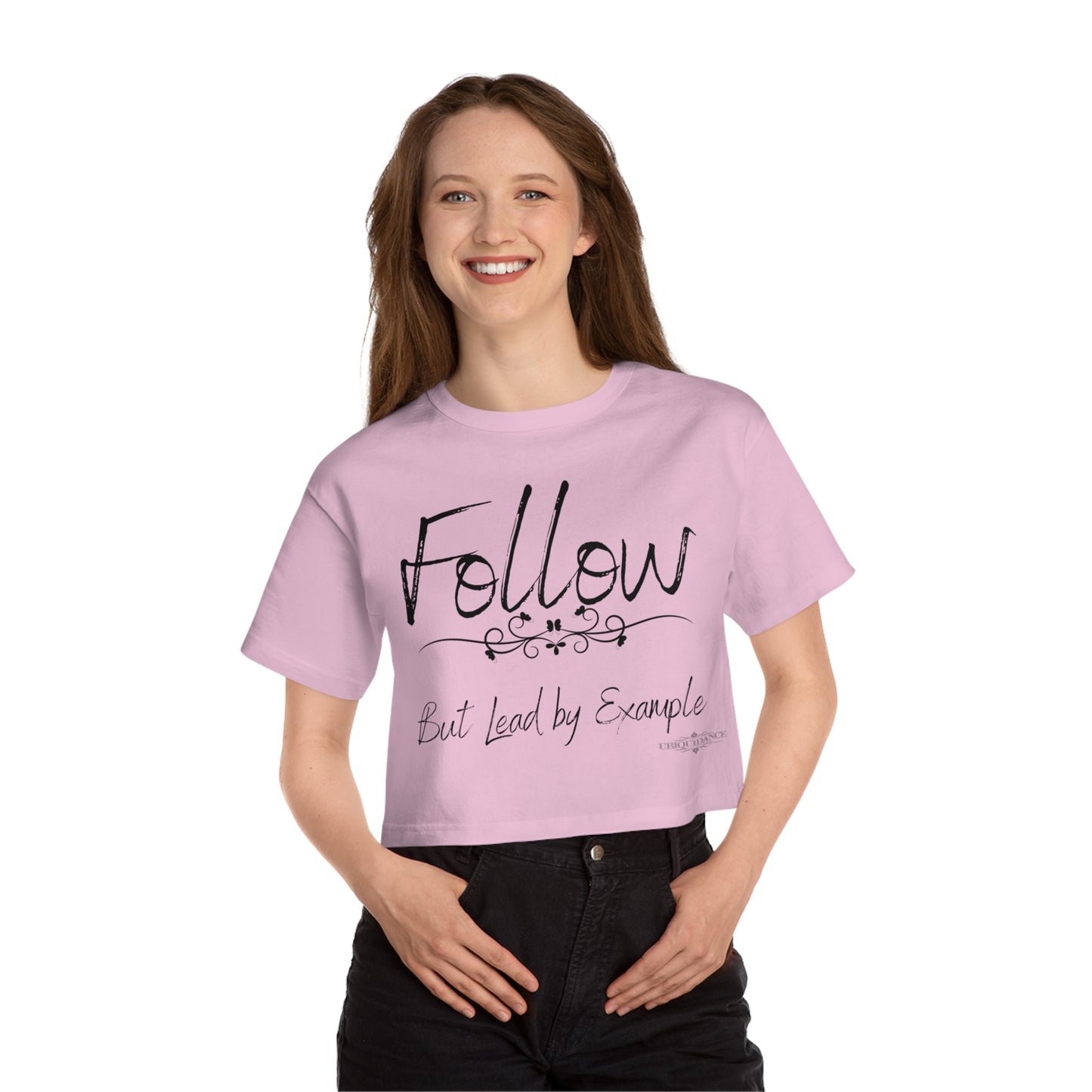 Follow Cropped T-Shirt Black Lettering