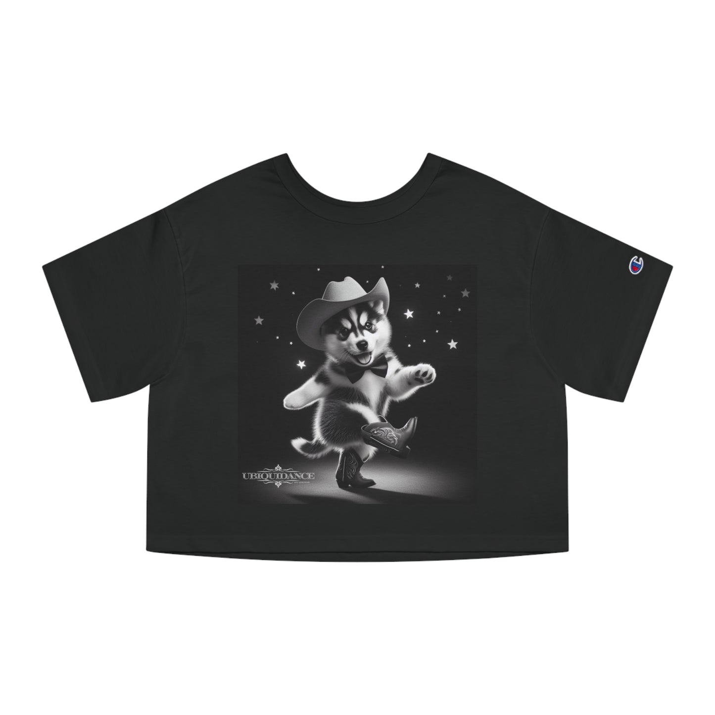 Dancing Husky Puppy Cropped T-Shirt