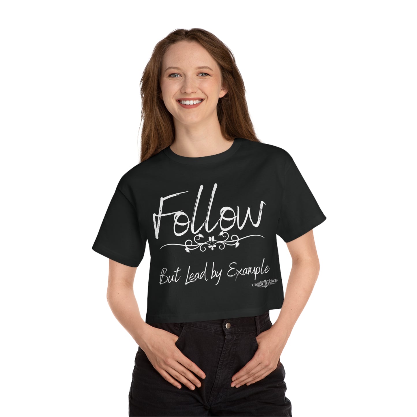 Dancing Follow Cropped T-Shirt White Lettering